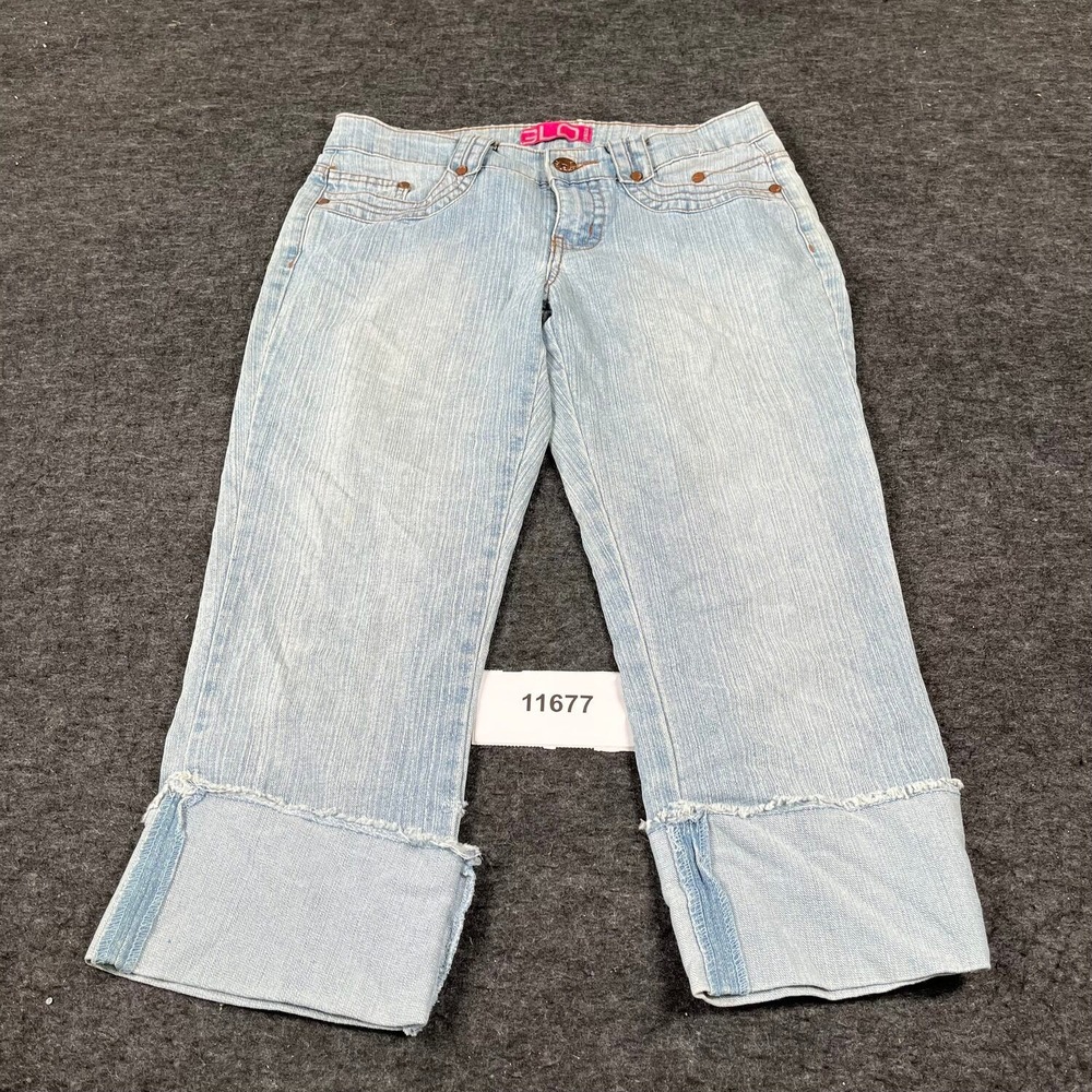 GLO Jeans Butterfly Embroidered Capri Jeans Light Wash Low Rise Y2K Juniors 7